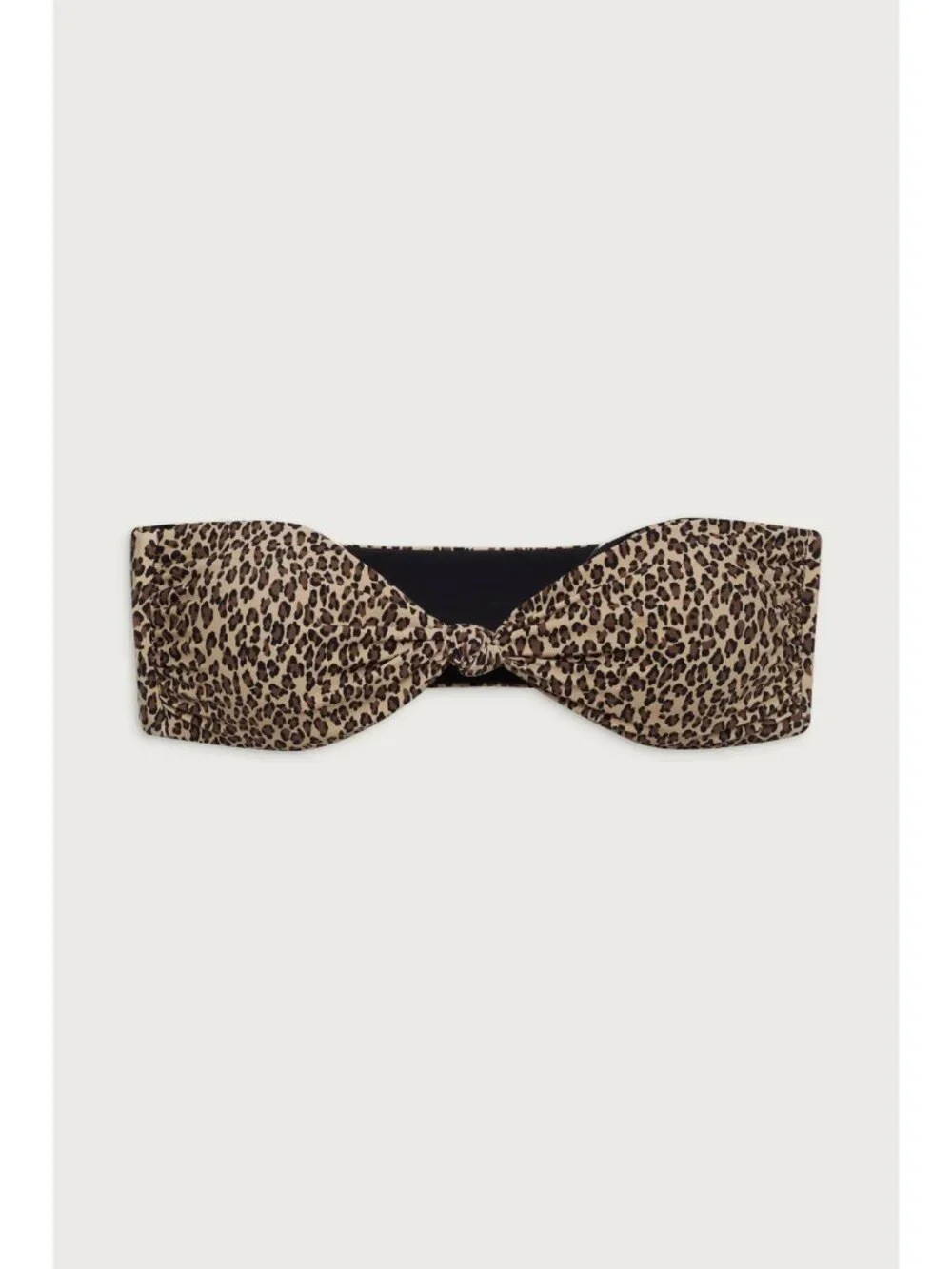 Frankies Bikinis Crescent Bandeau Bikini Top in Baby Leopard Small Womens Swim